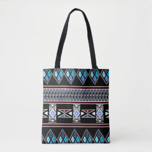 Blue Aztec Print Tasche