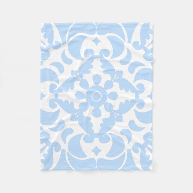 Blue Azulejos Portugiesisches Mittelmeer Fleecedecke (Vorderseite)