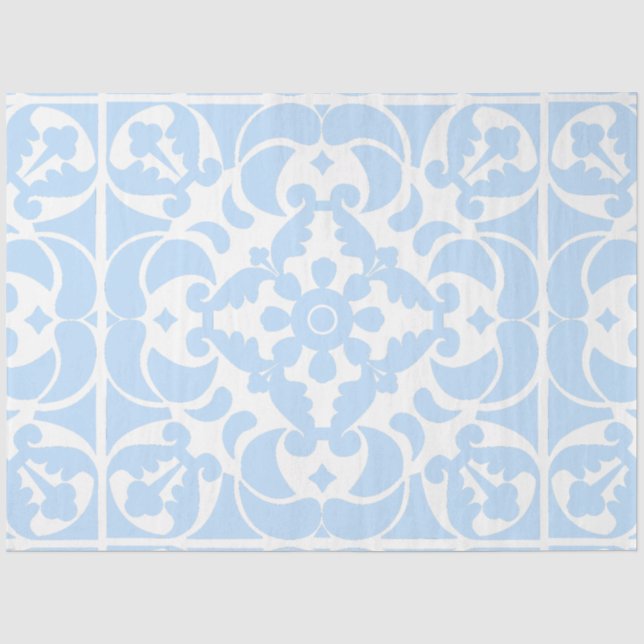 Blue Azulejos Portugiesisches Mittelmeer Seidenpapier (Vorderseite)