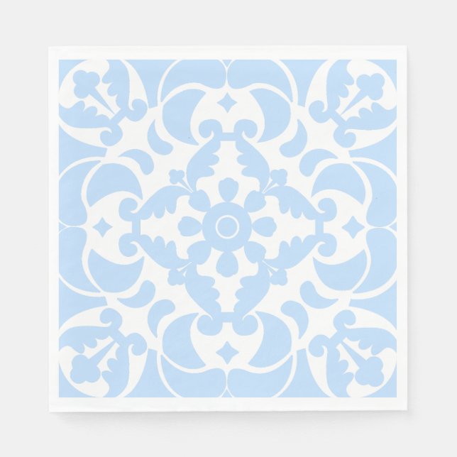 Blue Azulejos Portugiesisches Mittelmeer Serviette (Vorderseite)