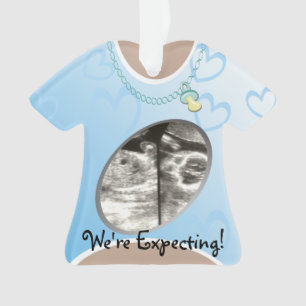 Blue Baby Ankündigung von Maternity Shirt Ornament