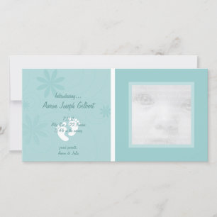Blue Baby Announcement Foto Cards Ankündigung