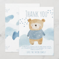 Blue Baby Bear mit Herz und Wolken