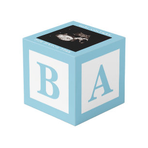 Blue Baby Block Sonogram Pregnancy Keepake Foto Würfel