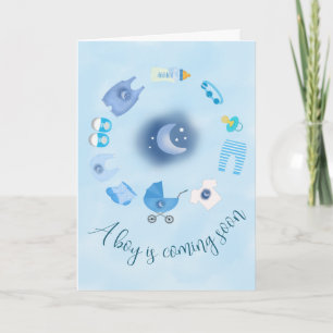 Blue Baby Boy Baby Dusche Einladung