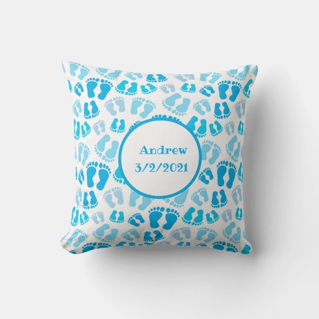 Blue Baby Boy Baby Showdusche New Baby Geschenk Kissen (Vorderseite)