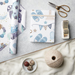 Blue Baby Boy Baby Shower Baby Geschenk Wrap Geschenkpapier