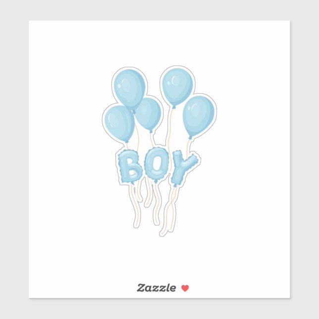 Blue Baby Boy Balloon Celebration  Aufkleber (Blatt)