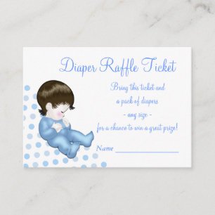 Blue Baby Boy Diaper Raffles Tickets Begleitkarte