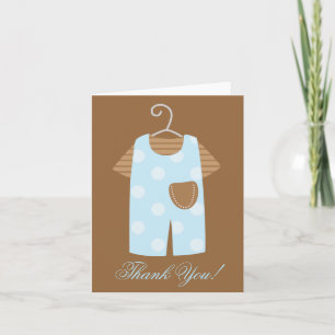 Blue Baby Boy en tenue Baby shower Merci
