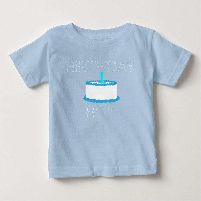 Blue Baby Boy First Birthday Shirt (Vorderseite)