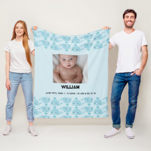Blue Baby Boy Name Geburtsdatum Foto Baby Fleecedecke