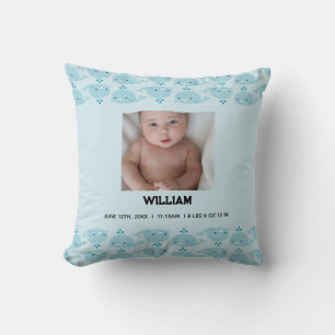 Blue Baby Boy Name Geburtsdatum   Foto Baby Kissen