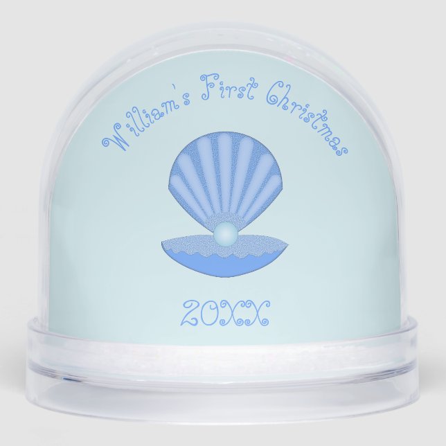Blue Baby Boy Oyster shell and Pearl Baby Name (Avant)