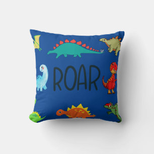 Blue Baby Boy Roar Throw Kissen