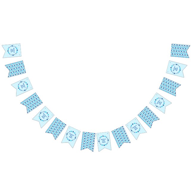 Blue Baby Boy Schmetterlinge und Blume Babydusche Wimpelkette (Alle)
