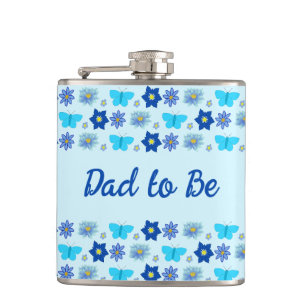 Blue Baby Boy Schmetterlinge und Blume Custom Flachmann