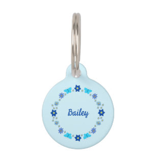 Blue Baby Boy Schmetterlinge und Blume Custom Haustiermarke