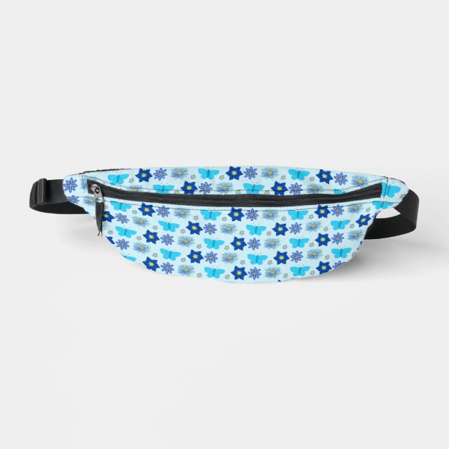 Blue Baby Boy Schmetterlinge und Blume Gemustert Bauchtasche (Vorderseite)