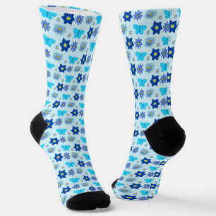 Blue Baby Boy Schmetterlinge und Blume Gemustert Socken