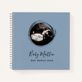 Blue Baby Boy Sonogram Ultrasound Pregnancy Book Notizbuch