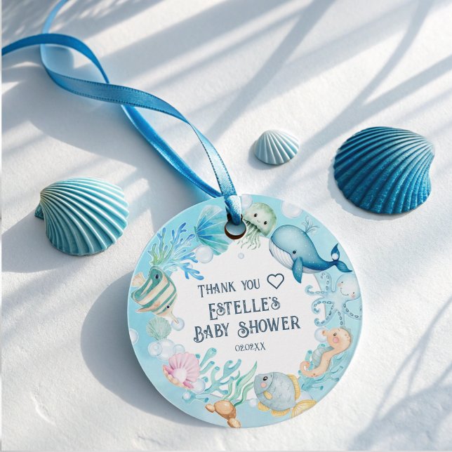 Blue Baby Boy unter der Sea Baby Dusche Geschenkanhänger (Von Creator hochgeladen)