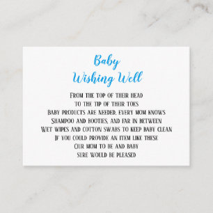 Blue Baby Boy will Baby Dusche Mini-Karten Begleitkarte
