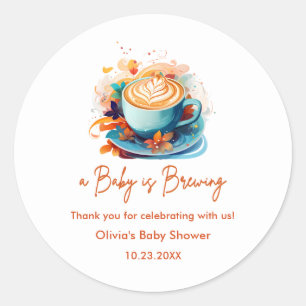 Blue Baby braut Kaffee Baby Shower Danke  Runder Aufkleber