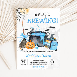 Blue Baby Brewing Pumpkin Halloween Baby Dusche Einladung