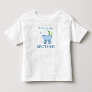 Blue Baby Buggy "I have a New Brother" Kleinkind T-shirt