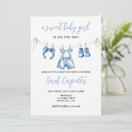 Blue Baby Clothes Girl Baby Dusche Einladung