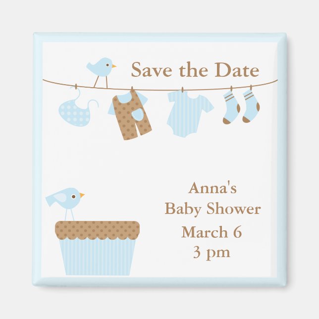 Blue Baby Clothesline Magnet (Vorne)