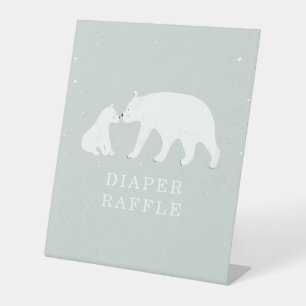 Blue Baby Diaper Raffles für Mama und Baby Polar B Sockelschild