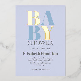 Blue Baby Dusche Folieneinladung
