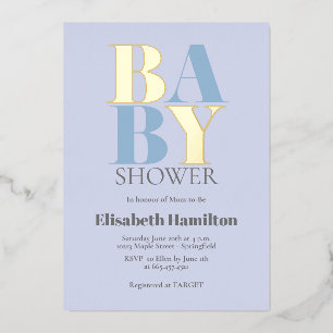 Blue Baby Dusche Folieneinladung
