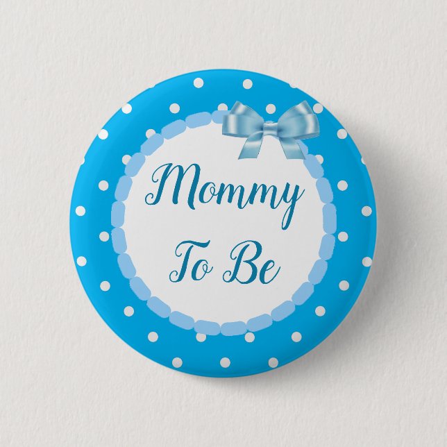 Blue Baby Dusche Mama Button (Vorderseite)