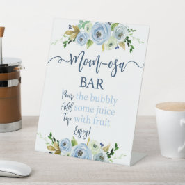 Blue Baby Dusche Momosa Bar Sockelschild
