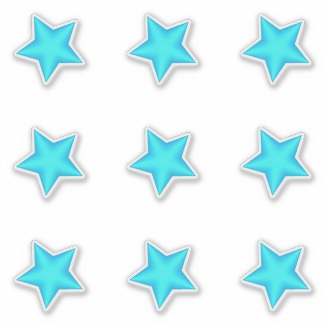 Blue Baby Dusche Nine Puffy Stars Aufkleber (Vorderseite)