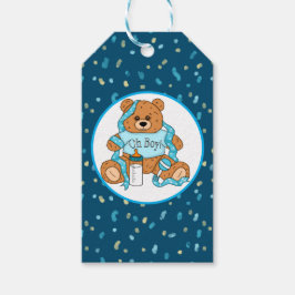 Blue Baby Dusche Oh Boy Teddy Bear Geschenkanhänger