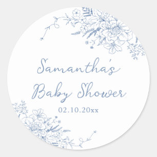 Blue Baby Dusche Runder Aufkleber