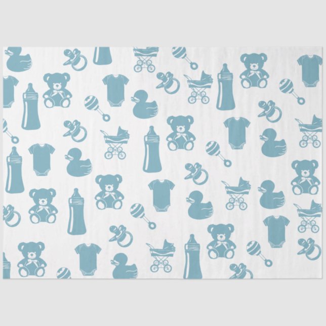 Blue Baby Dusche Seidenpapier (Vorderseite)