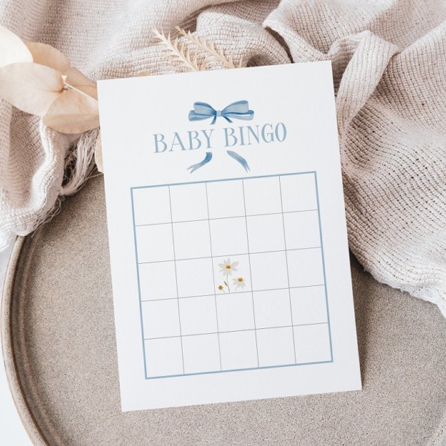 Blue Baby Dusche Spring Floral Baby Bingo Mitteilungskarte (Von Creator hochgeladen)