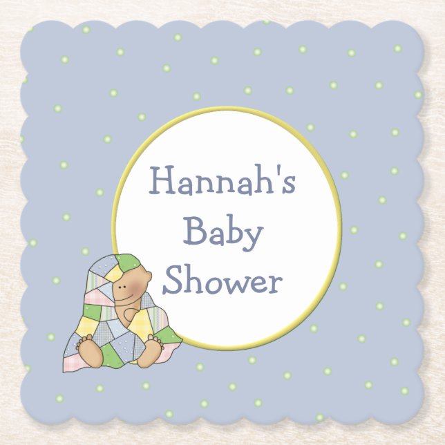 Blue Baby Dusche Untersetzer für kundenspezifische (Vorderseite)