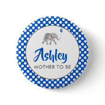 Blue Baby Elephant Baby Showname Button