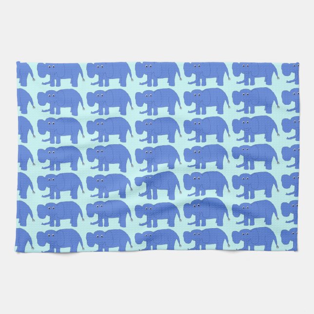 Blue Baby Elephant Handtuch (Horizontal)