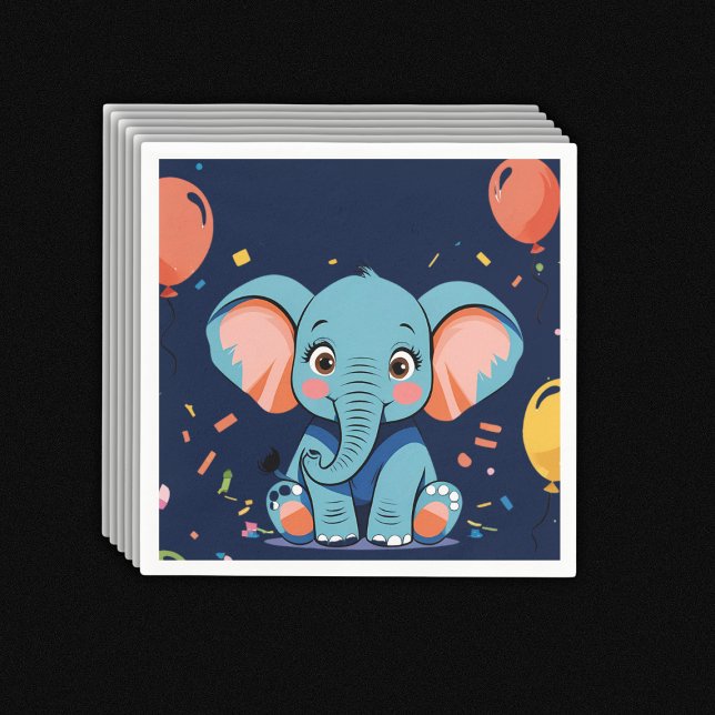 Blue Baby Elephant Party Baby Dusche Serviette (Von Creator hochgeladen)