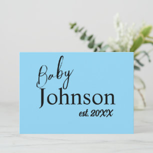 Blue Baby Est. Année Grand-parent Faire-part