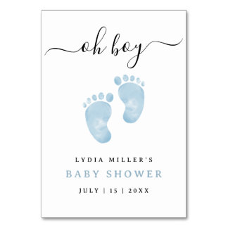 Blue Baby Feet Baby Dusche Begrüßung Baby Baby Boy Tischnummer