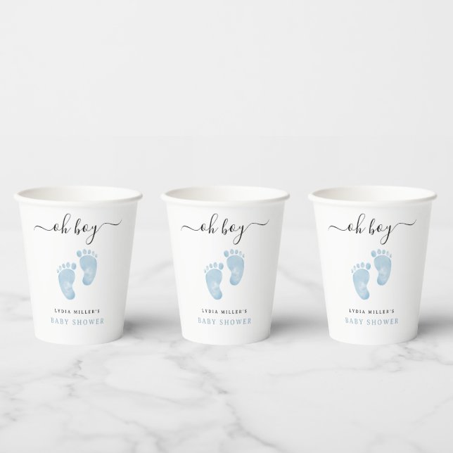 Blue Baby Feet Baby Dusche Begrüßungs Baby Boy Pappbecher (Multi)