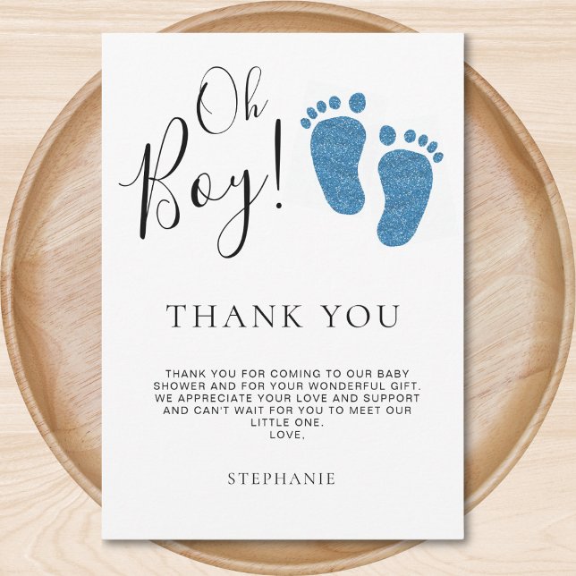 Blue Baby Feet Baby Dusche Vielen Dank Dankeskarte (Von Creator hochgeladen)
